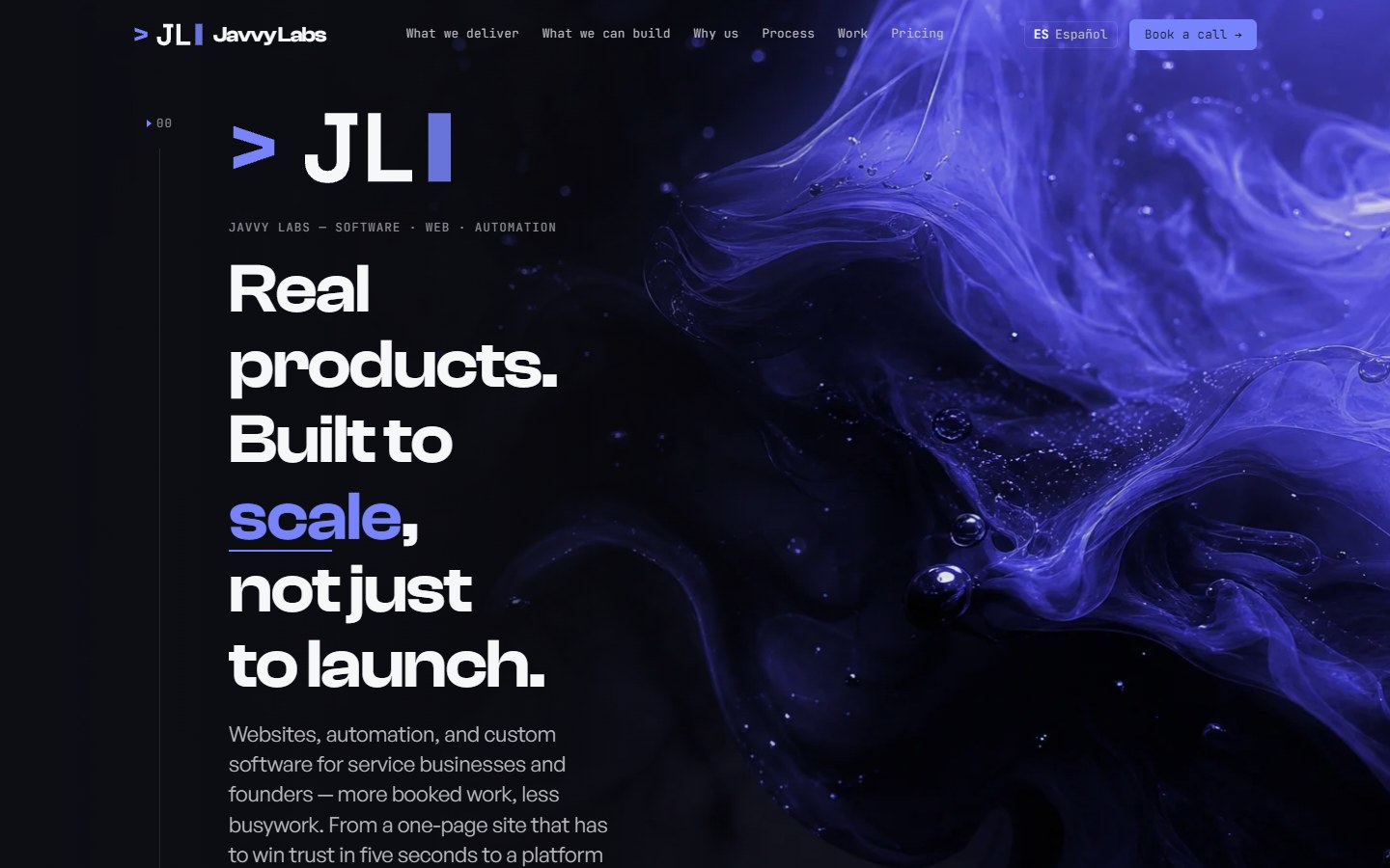 The Javvy Labs studio website